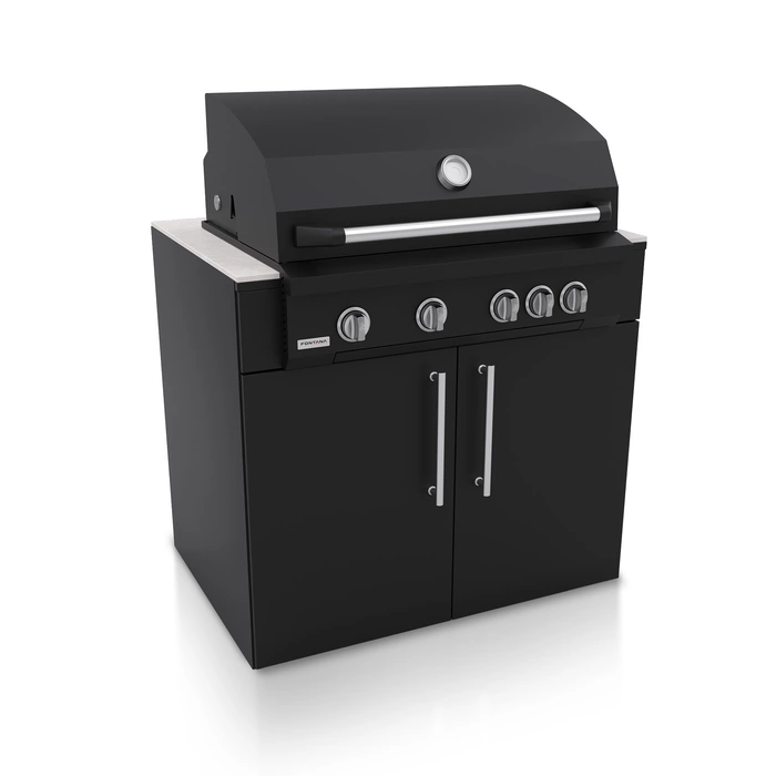 FONTANA | Kuchnia ogrodowa | BBQ Lumen 5 | Neolit Pietra di Luna | Inox | ELYSIA