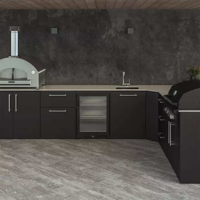 ZESTAW FONTANA | Kuchnia ogrodowa | Angolare | Neolit Pietra di Luna | Inox | ELYSIA