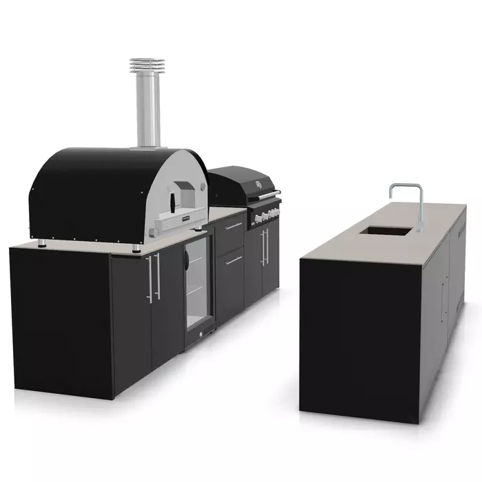 FONTANA SET | Outdoor kitchen | Spechio | Neolit Pietra di Luna | Inox | ELYSIA