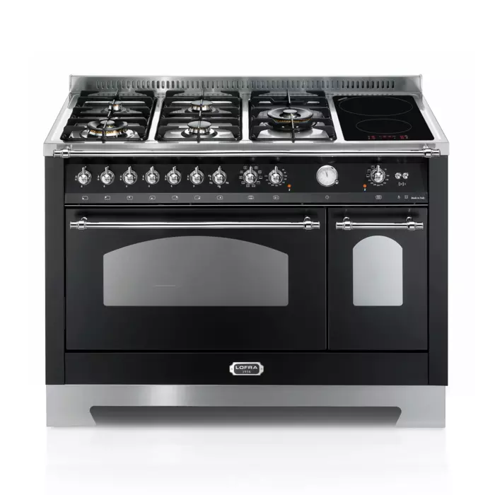Gas Kitchen with Induction | DOLCEVITA 120 | NERO MATT | RNMD126MFT+E/2Ci2l/Chrome | LOFRA