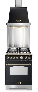 Zestaw kuchni w stylu retro ze złotymi dodatkami w kolorze NERO MATT